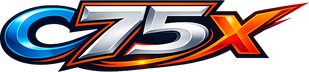c75x brand logo in red esports style